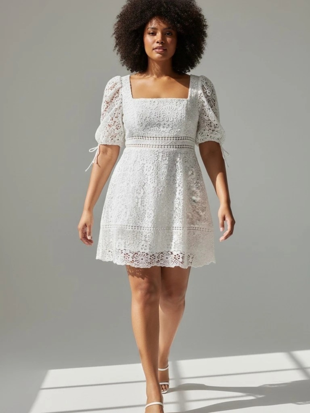 ASOS Design White Lace Floral Dress